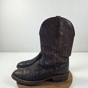 Lucchese CX1014 Western Boots Mens Size 13D Brown Leather Square Toe Work